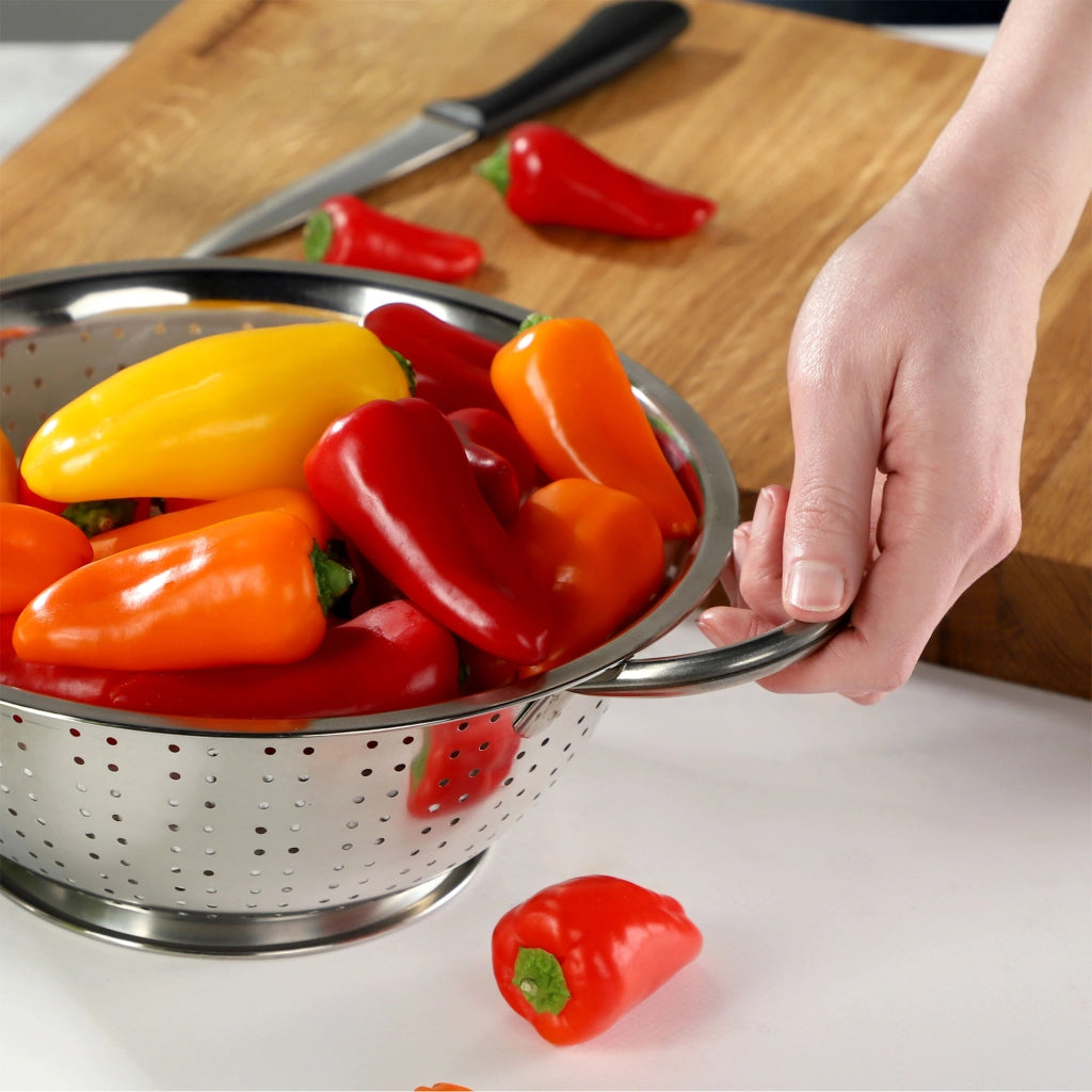 Scolapasta KADAX in metallo con manici, grande, 30 cm.