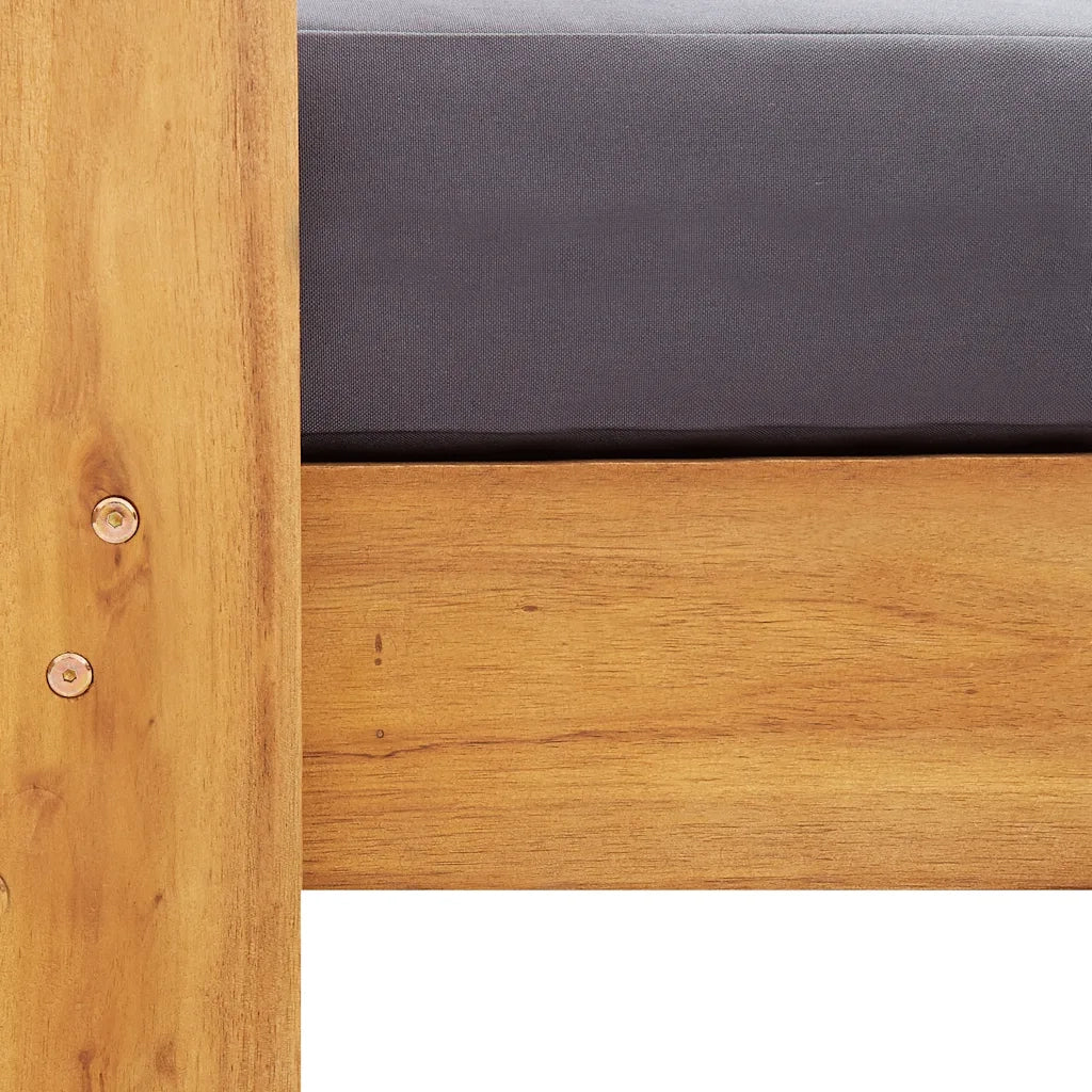 Sedia da Giardino con Cuscino Grigio Scuro in Legno di Acacia 47275