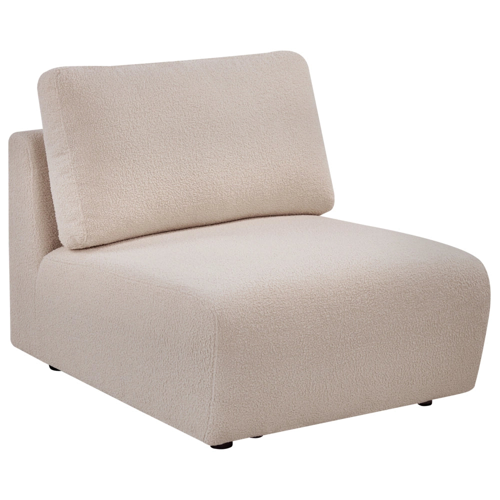 Modulo sedia beige bouclé 1 posto stile moderno