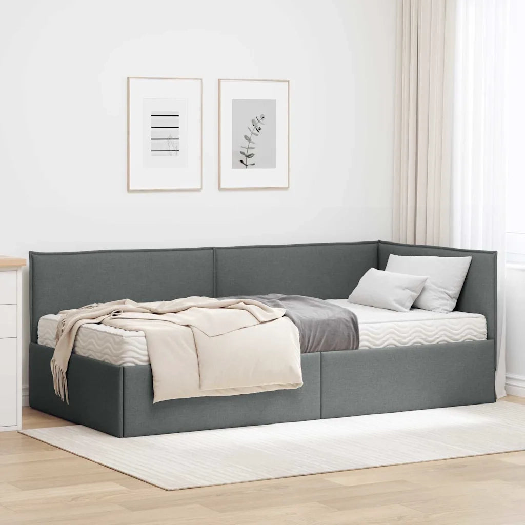 Struttura Letto Angolare con Materasso 2 pz-Giroletto con materasso Grigio Velluto 984783