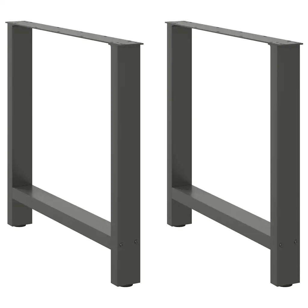 Gambe per tavolo da pranzo antracite 2 pz | Piede del tavolo 70x(72-73) cm in acciaio