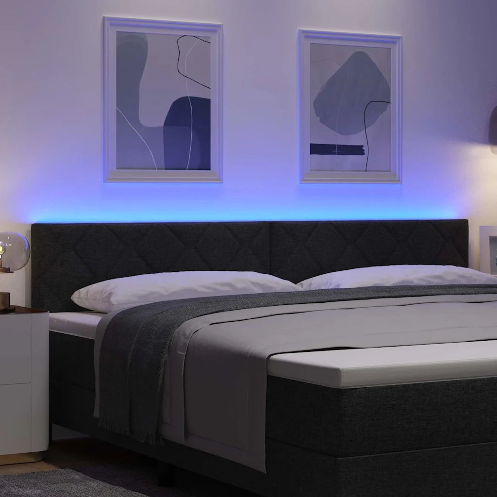 Testiera | Testata LED Nero 200 cm Tessuto