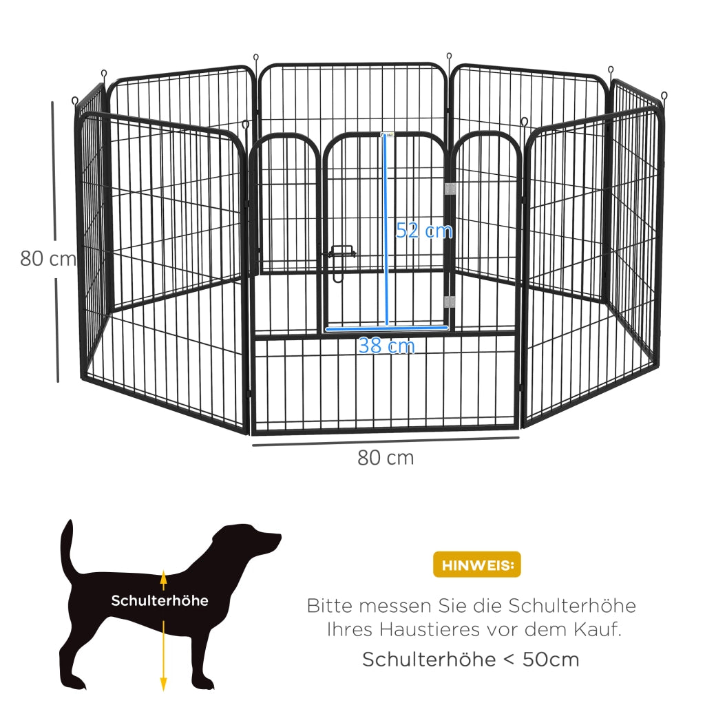 Recinto per cani 8 pannelli ¨C Minimal ¨C grigio 80 cm