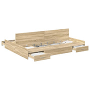 Letto matrimoniale | Letto per adulti | Struttura letto con contenitore Rovere Sonoma 140 x 190 cm