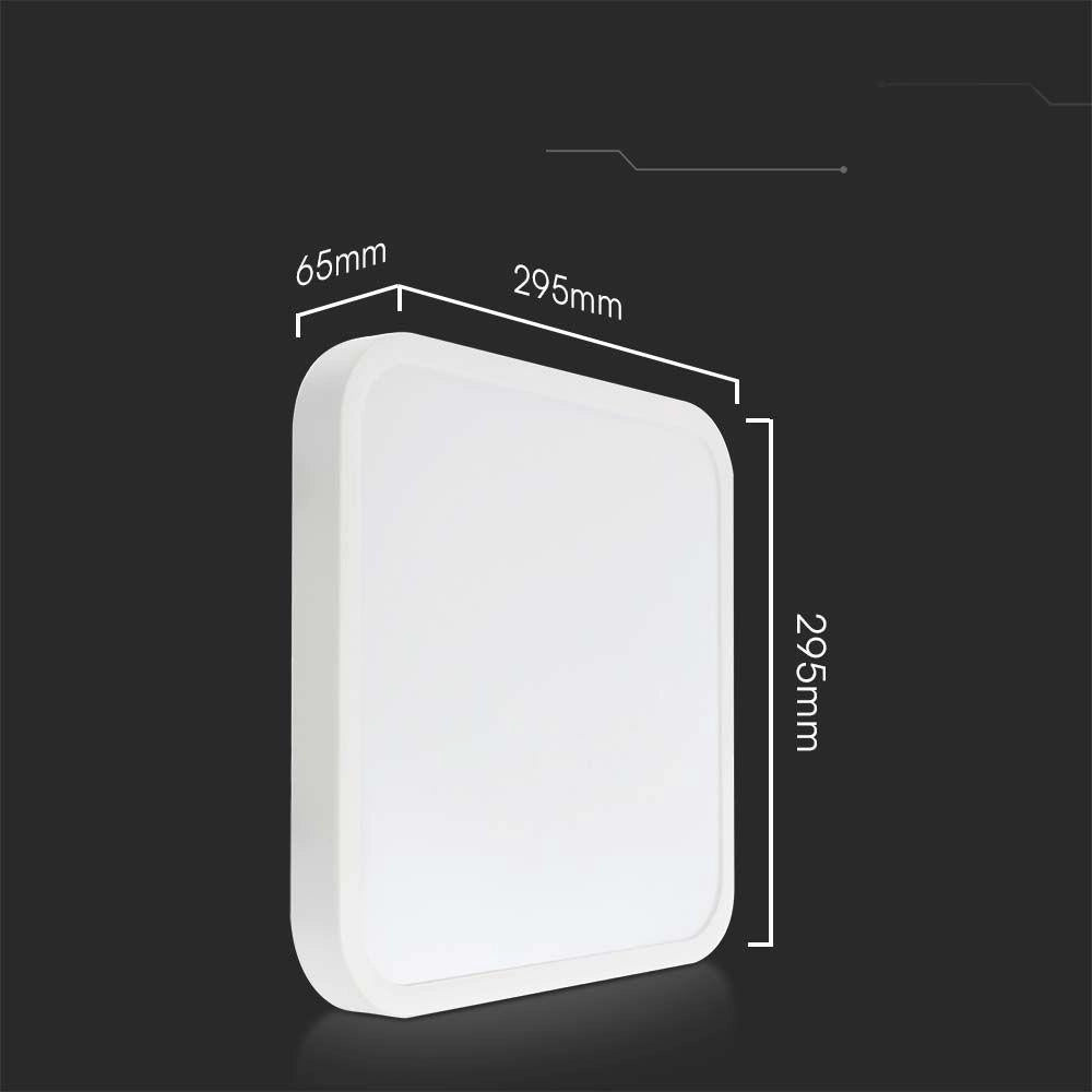 V-TAC Plafoniera LED quadrata 24W 3000K IP44 bianca