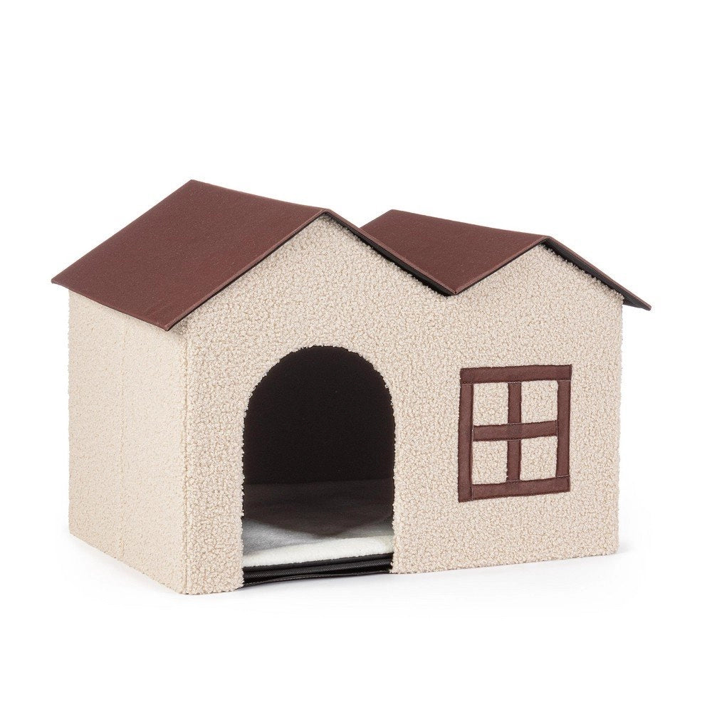 Set 4 Cucce Casetta Pvc Beige da Interno H40 cm - ELEGANT