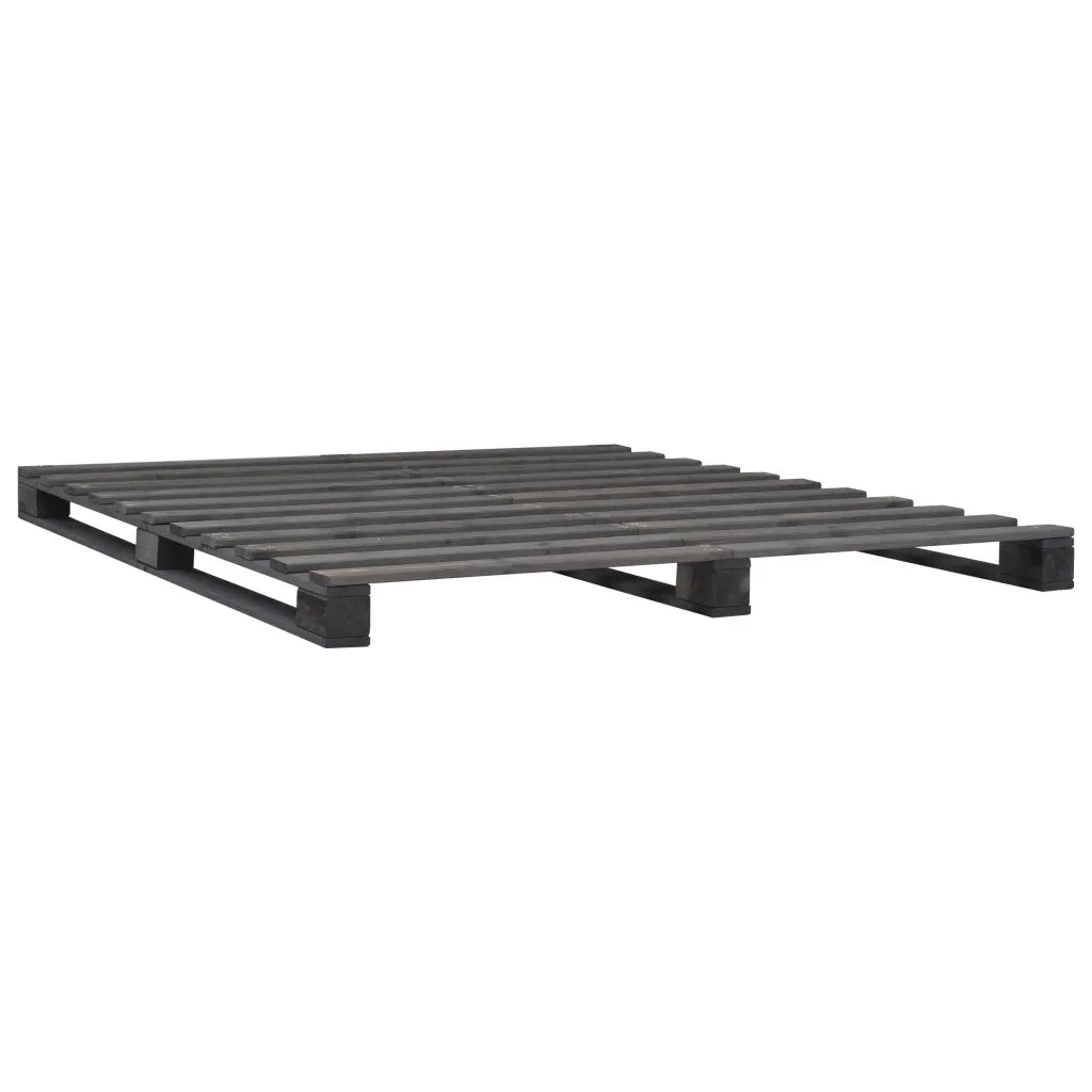 Giroletto in Pallet Grigio Legno Massello di Pino 140x200 cm 285251