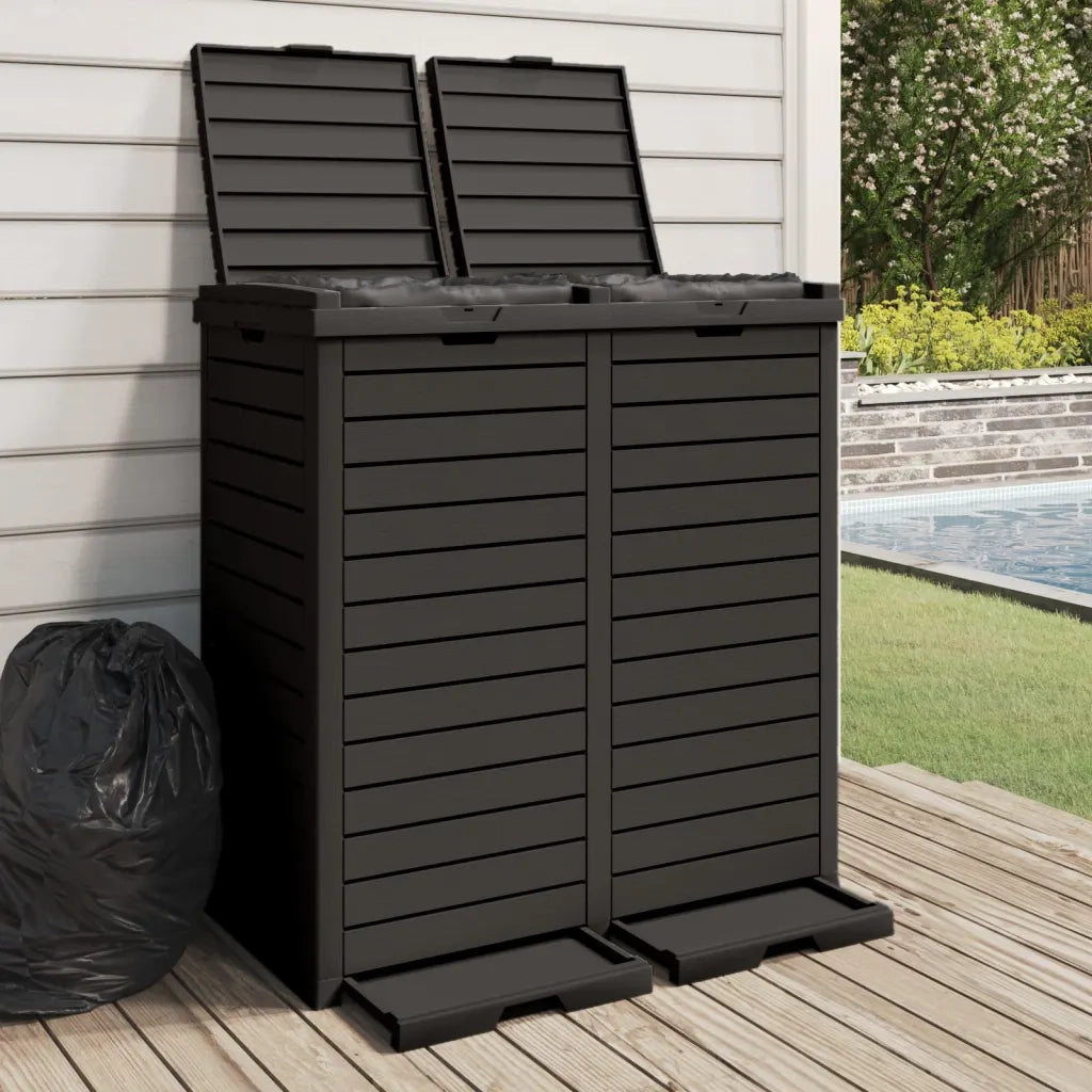 Cestino per Rifiuti da Esterno Nero 78x41x86 cm Polipropilene 364173