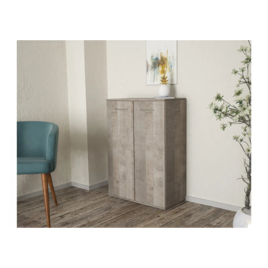 Mobile Multiuso in Kit Rovere Platino 68 x 34 x h 95 cm a 2 Ante con 2 Ripiani