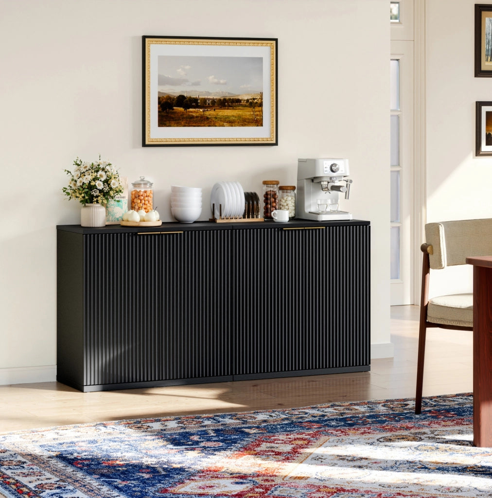 Sideboard a 2 ante in MDF; nero; 80x40x80 cm