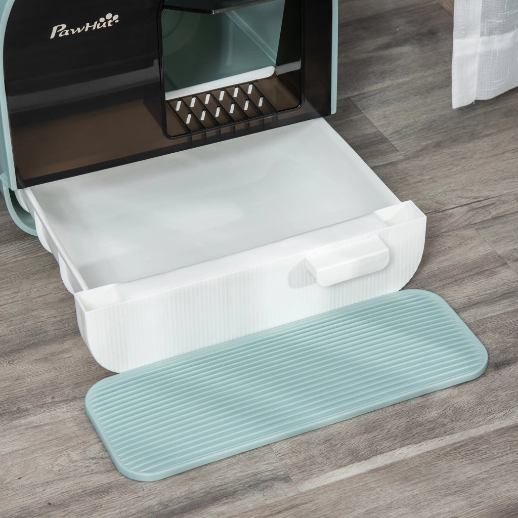 Lettiera per gatti con coperchio ¨C Xylo ¨C Verde 43x44x47cm con paletta e tappetino