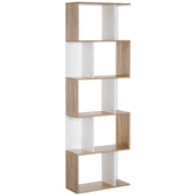 Libreria a 5 livelli ¨C zephmum ¨C legno rovere bianco 60x24x185 cm
