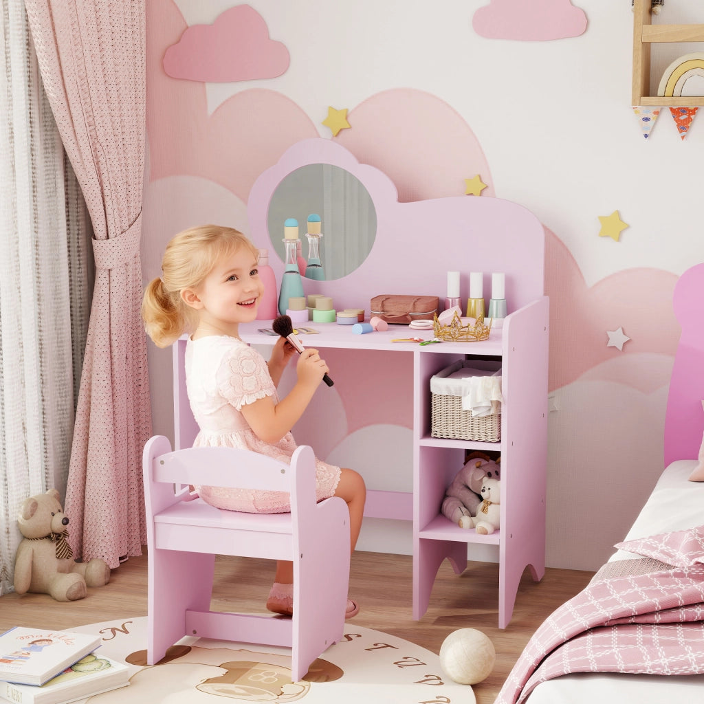 Scrivania con Specchio e Scaffale per Bambini ¨C Minimal ¨C Morado