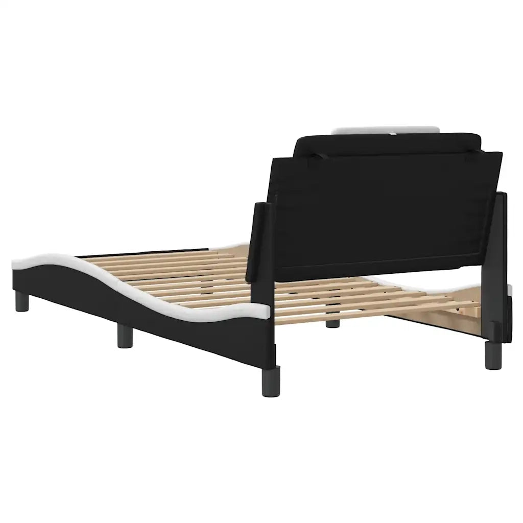 Giroletto Viana senza Materasso Nero e Bianco 100x200 cm in Similpelle