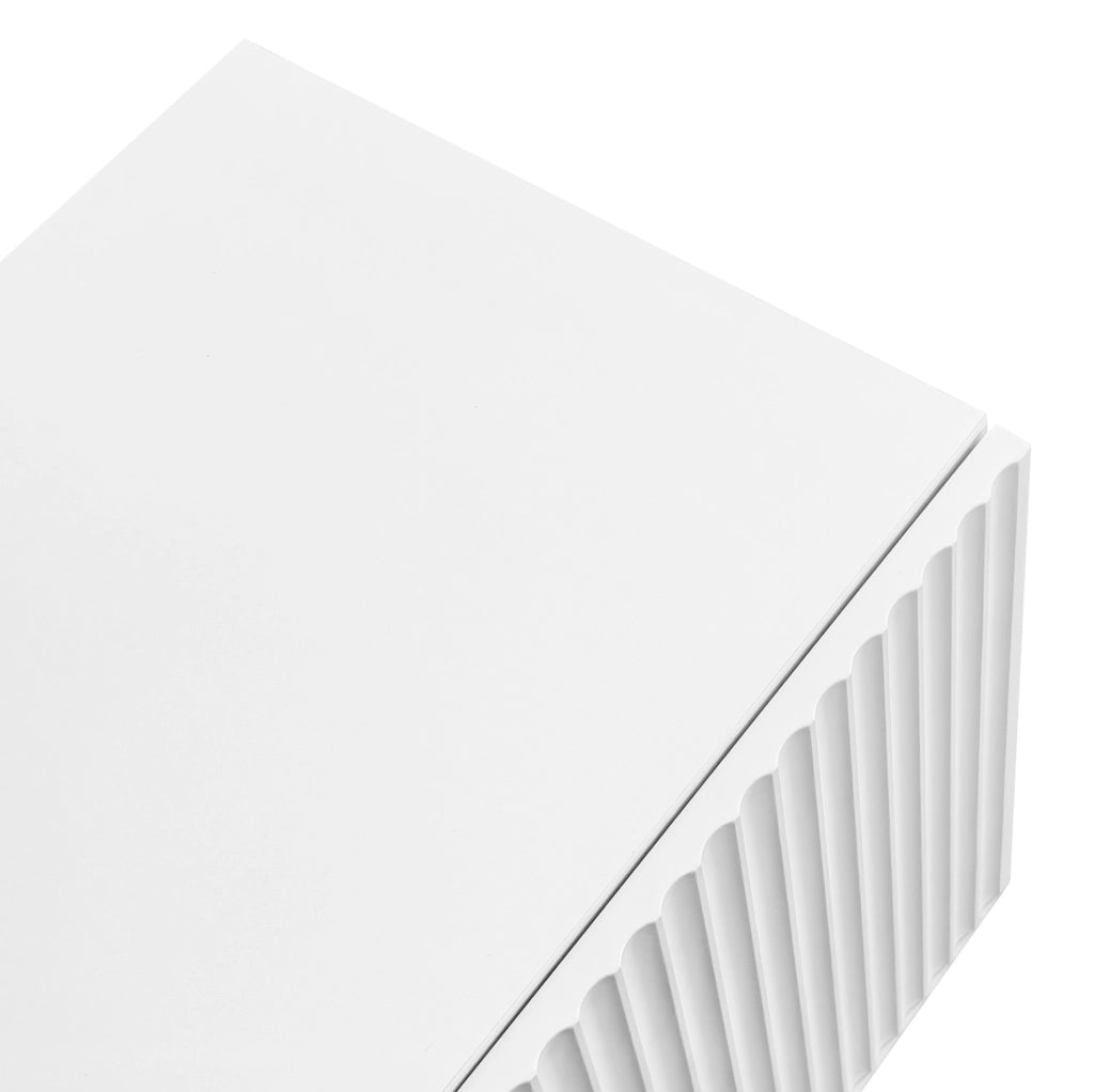 Mobile TV con 2 cassetti e 2 vani; 165 x 36 x 55 cm; pannello truciolare; bianco e oro