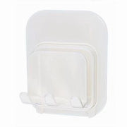 Trade Shop - Porta Spazzolini Adesivo Doppi Ganci Multiuso Supporto Per Bagno A Parete 87360 -