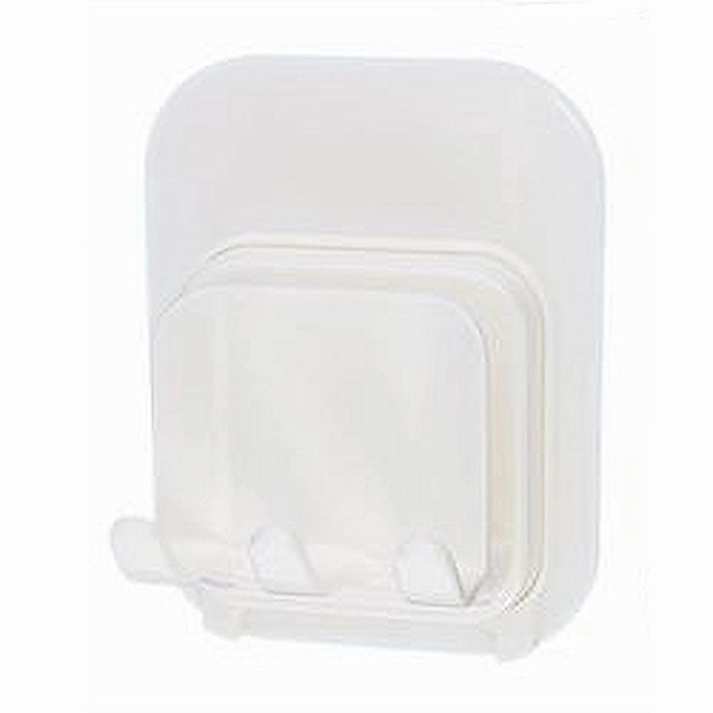 Trade Shop - Porta Spazzolini Adesivo Doppi Ganci Multiuso Supporto Per Bagno A Parete 87360 -