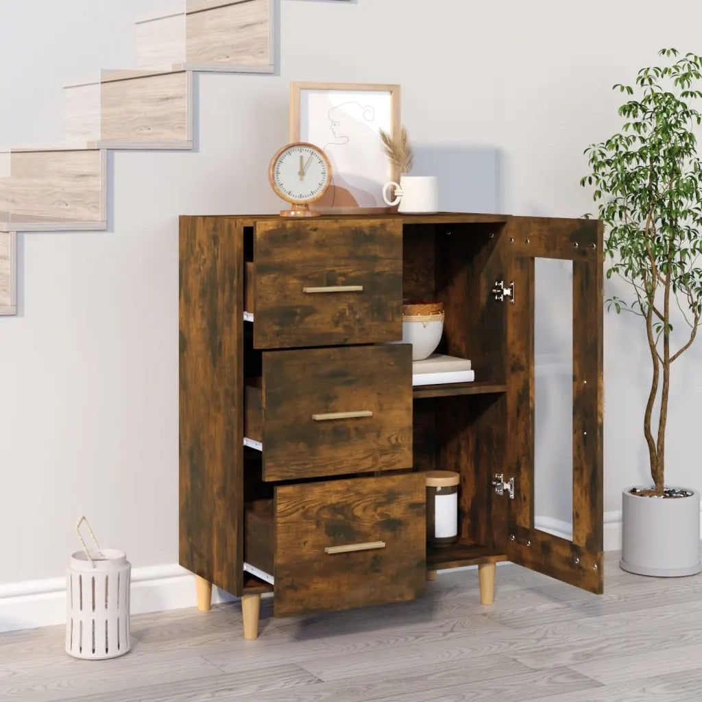 Credenza-Buffet-Armadio da cucina Rovere Fumo 69,5x34x90 cm in Legno Multistrato 112142