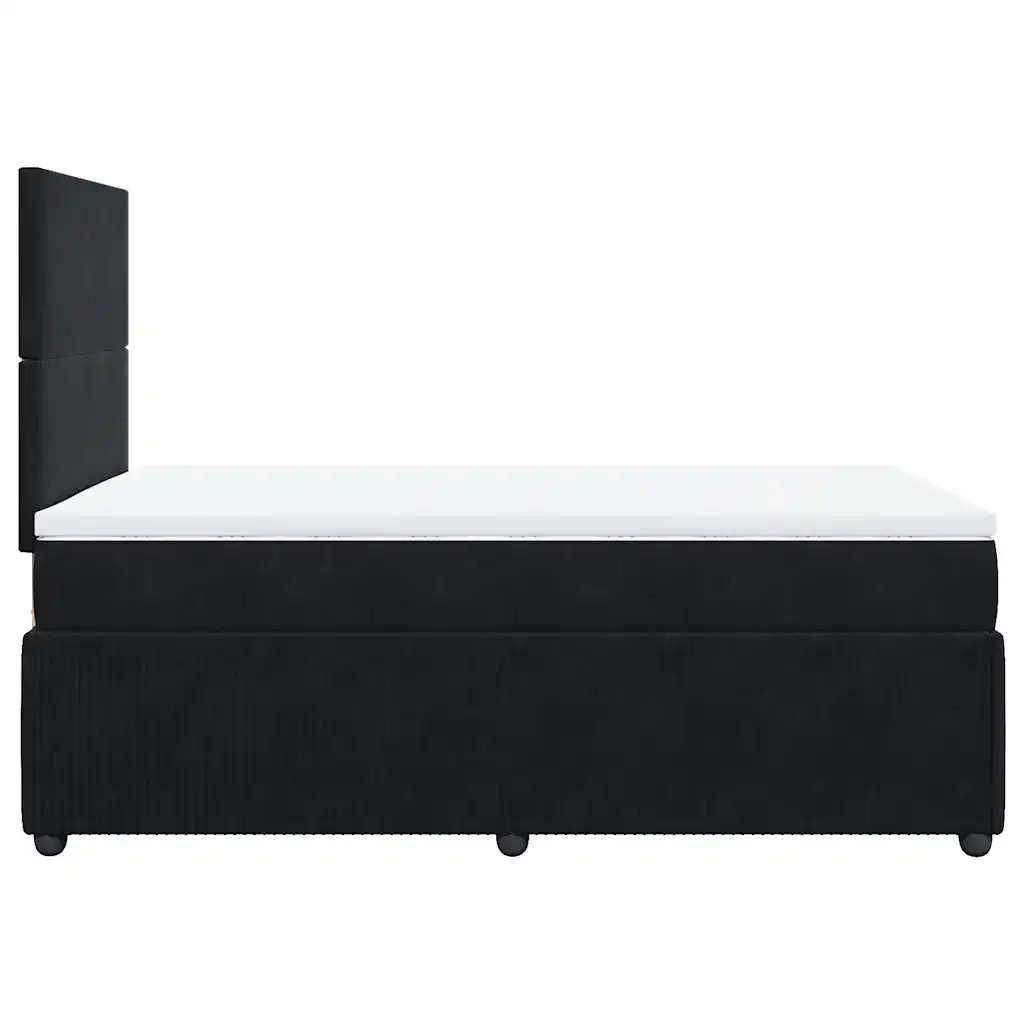 Giroletto a Molle con Materasso Nero 120x190 cm in Velluto