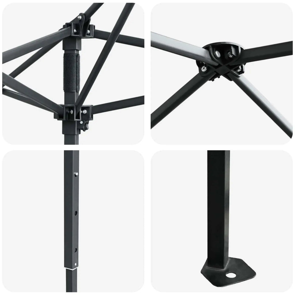 Gazebo senza Parete 2,6 x 2,6 m Crema e Marrone 42036800