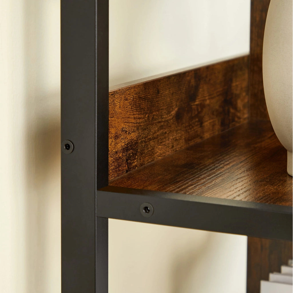 Libreria Industrial Loft in Legno Rovere Rustico e Metallo