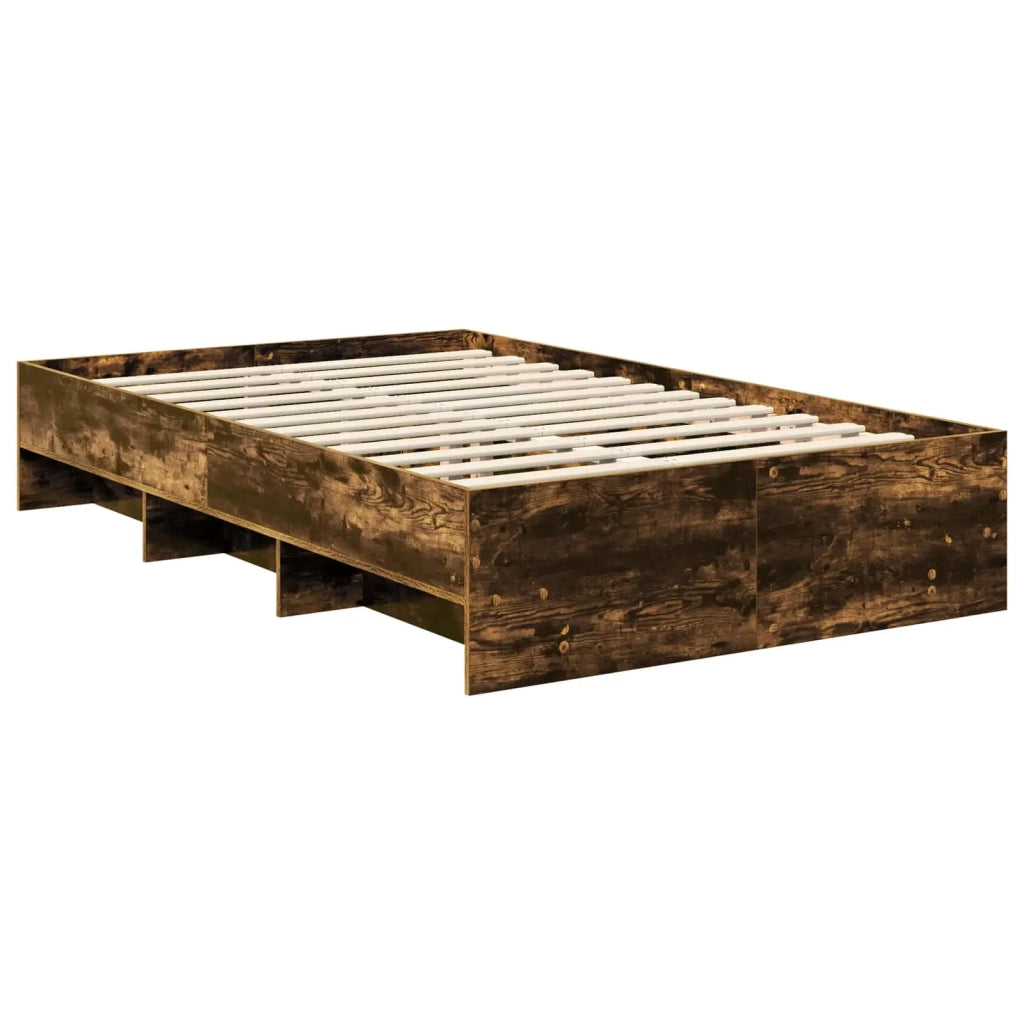 Letto matrimoniale | Letto per adulti | Struttura del letto Rovere fum¨¦ 120 x 123 cm Legno multistrato