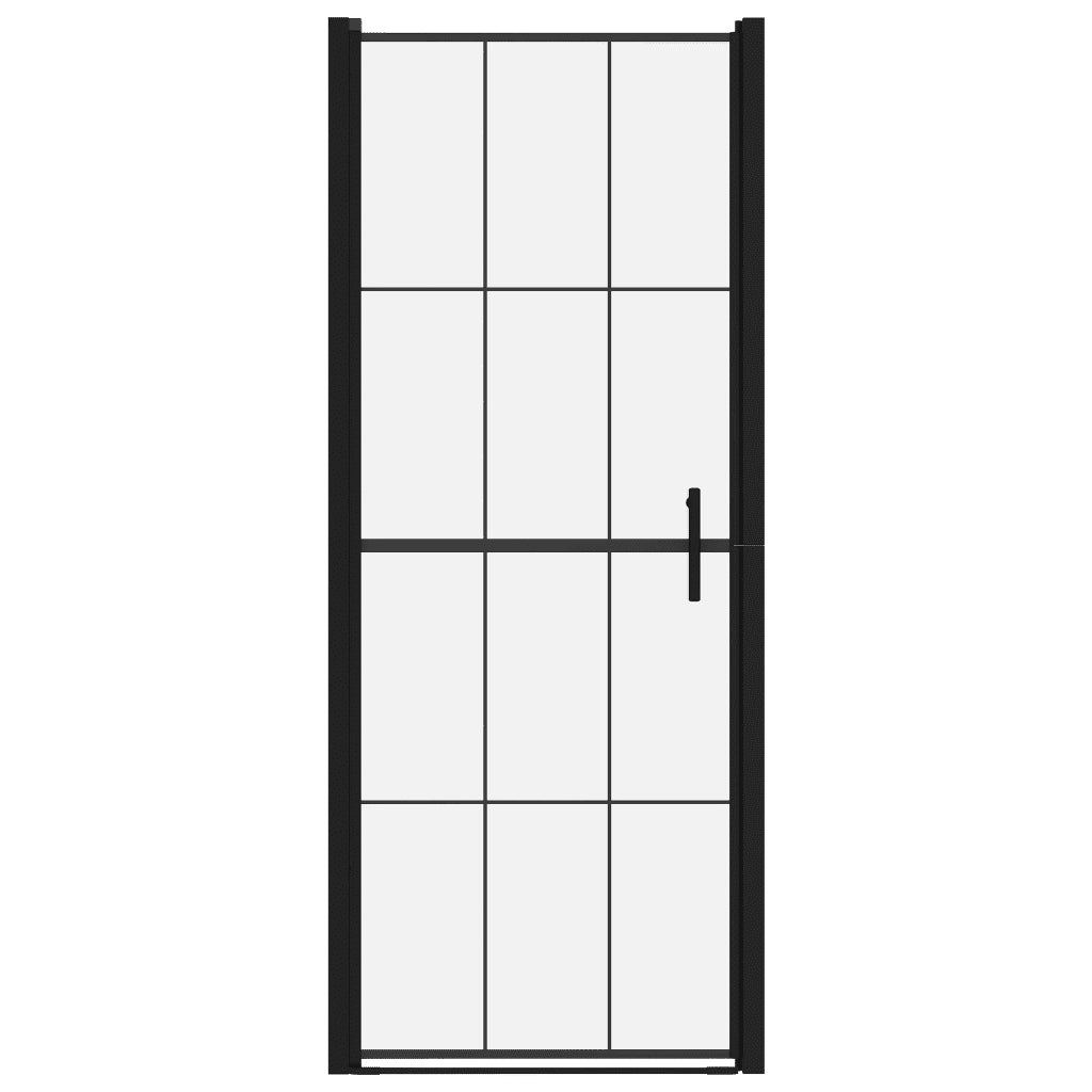 Porta per Doccia in Vetro Temperato 81x195 cm Nero CFW2604708