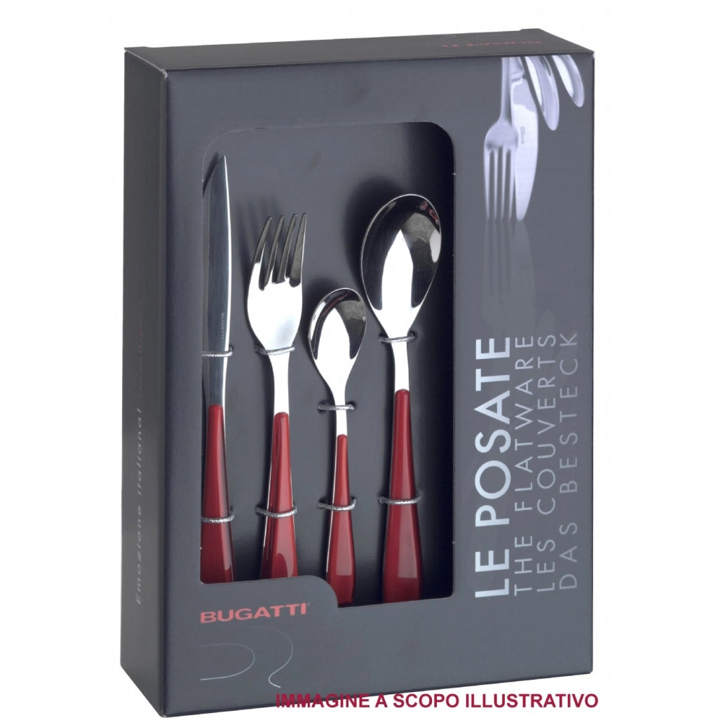 GLAMOUR, Posate Set 24 Pz, Scatola Window, Casa Bugatti Colore: Argento