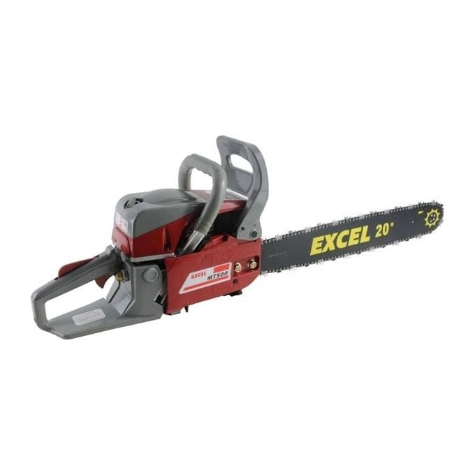 Excel 58285 MT500 Motosega a Scoppio 49.2 CC con Barra 50 cm Peso 7.5 Kg Lubrificazione Automatica Freno Catena Impugnatura Antivibrante colore Rosso