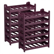 CookandSupply x TheWV Cantinetta Vino in Plastica Modulare Impilabile, Portabottiglie Effetto Pelle Martellata, 6 Bottiglie per Modulo, Scaffale Portavino Salvaspazio - Rosso Burgundy, 72