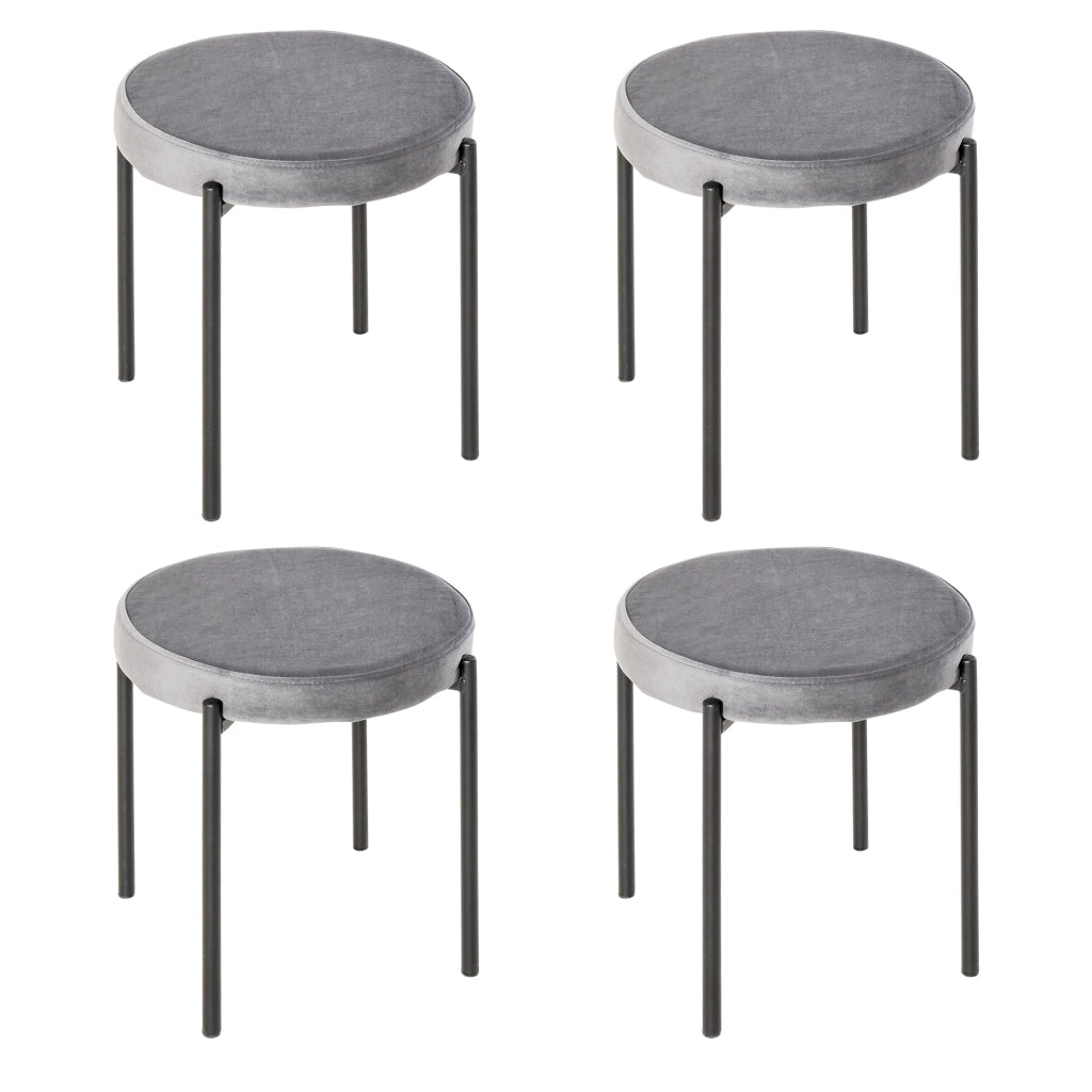 Set di 4 sgabelli impilabili con seduta imbottita e struttura in acciaio grigio scuro
