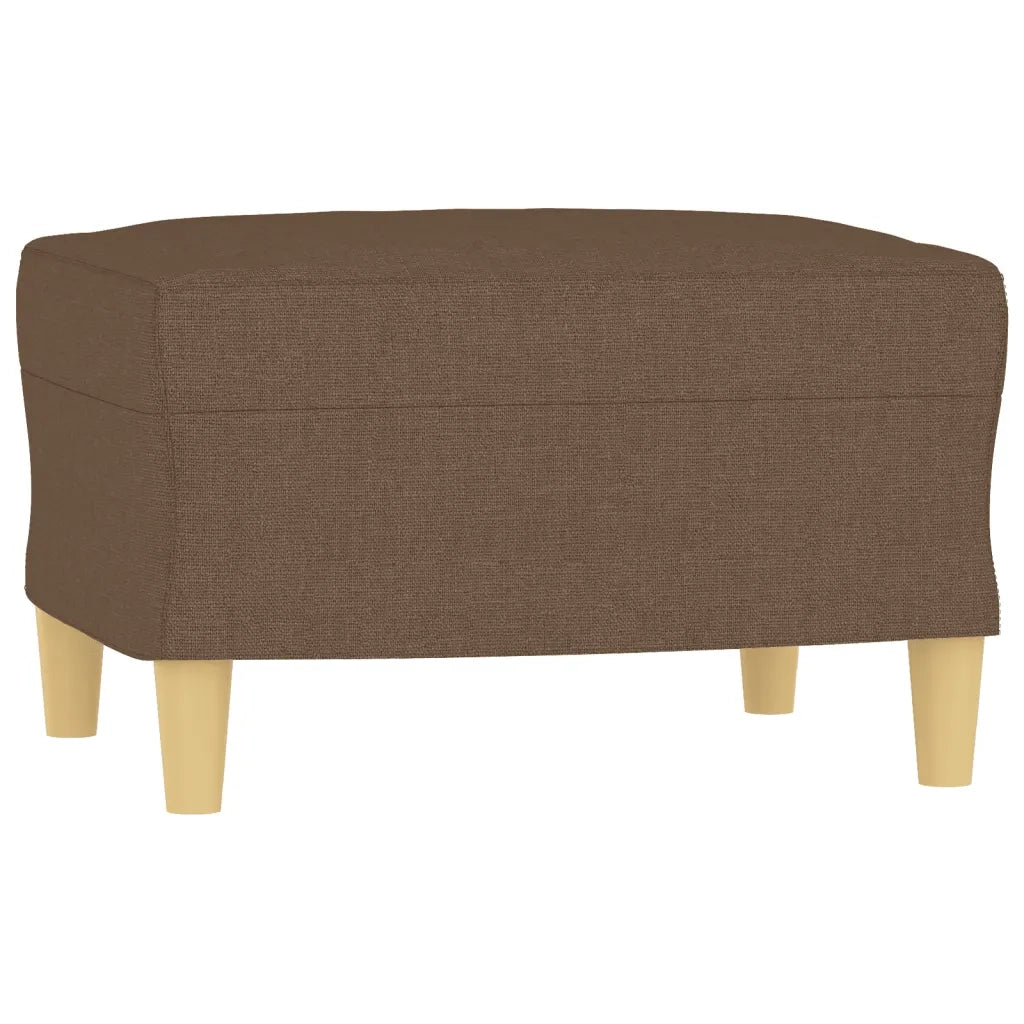 Set di Divani 3 pz con Cuscini Marrone in Tessuto