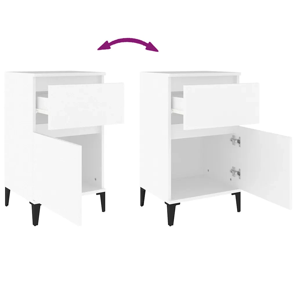 Comodino Bianco 40x35x70 cm 819708