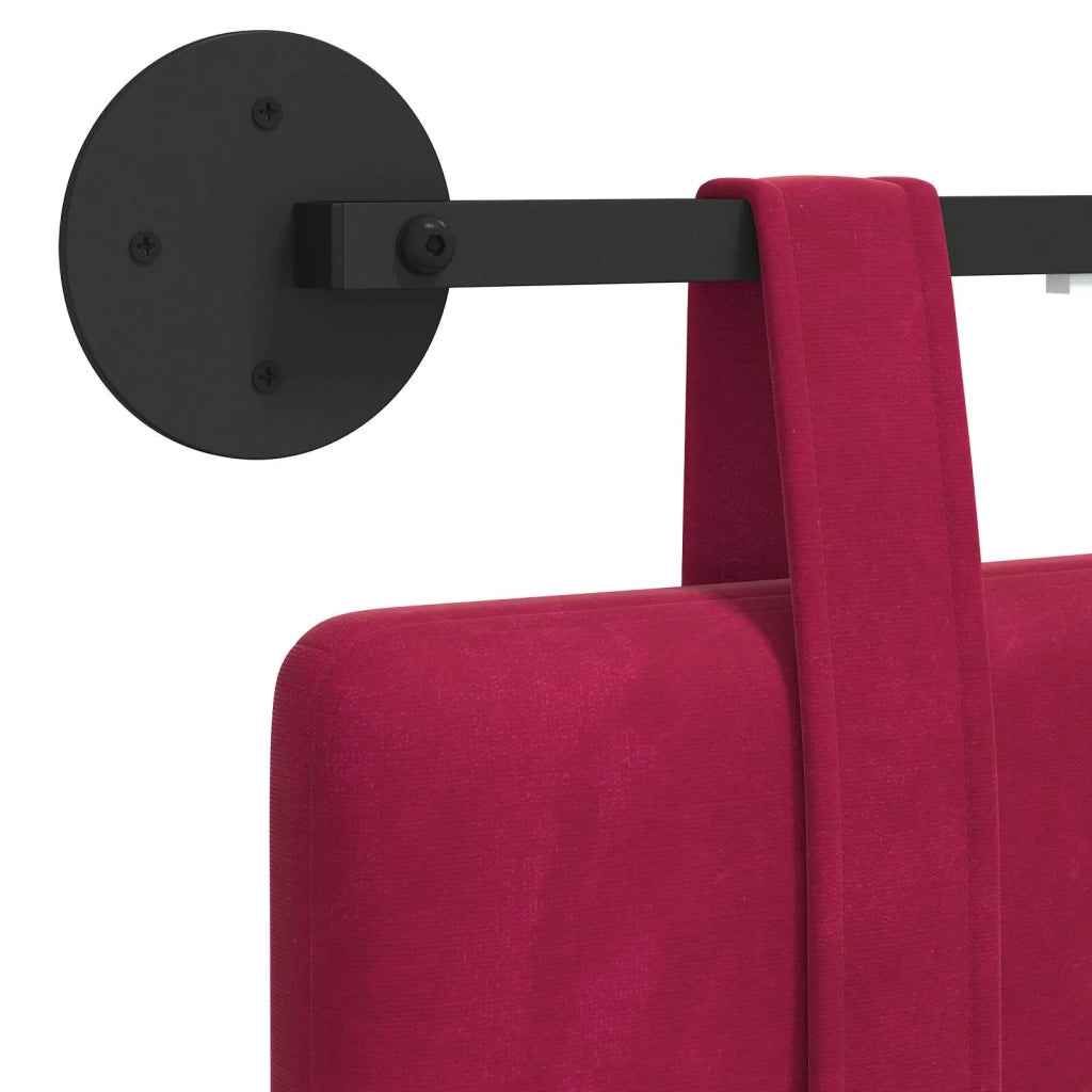 Testiera | Testata sospesa Con luce LED Rosso Vino Velluto