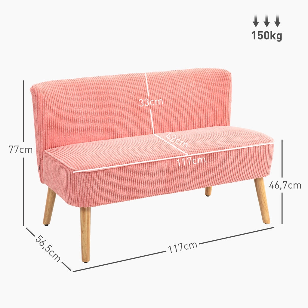 Divano 2 posti ¨C Minimal ¨C rosa, 117x56.5x77 cm