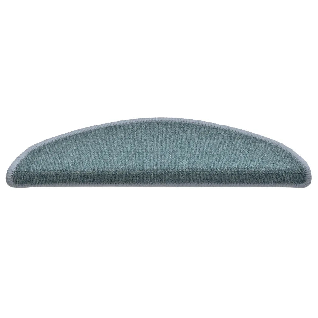 Tappetini per scale 15 pz | Gradini per Scale 56x17x3 cm Blu mare semicircolari