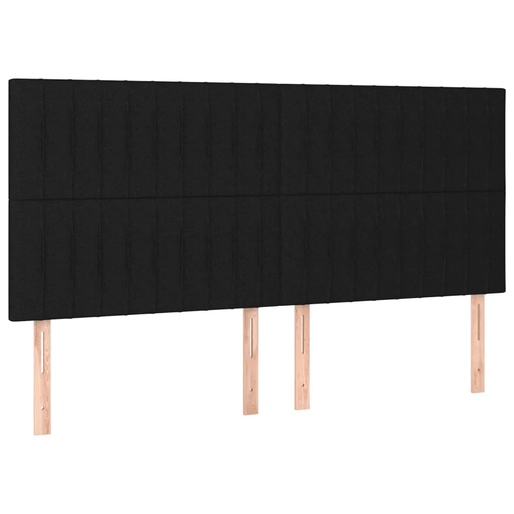 Testiera | Testata Nera 160x5x118/128 cm Tessuto
