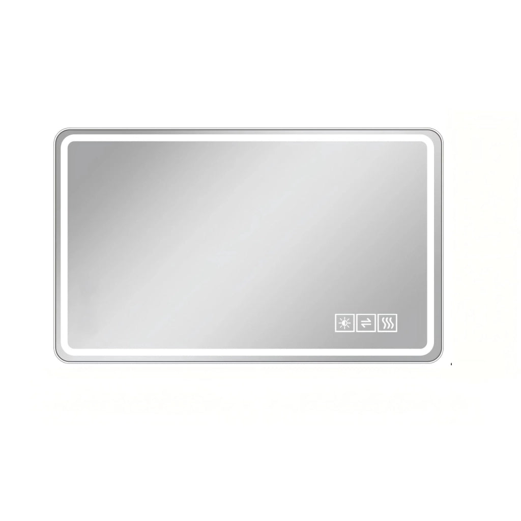 Specchio da bagno LED senza cornice illuminazione frontale e posteriore 3 tonalità dimmerabile IP44 60 × 100 cm