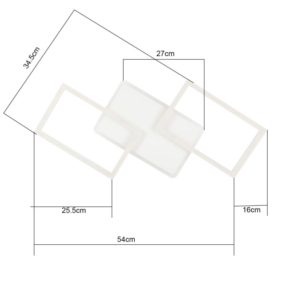 ZMH Lampada da soffitto plafoniera Rhombus Frame 48W dimmerabile per camera letto