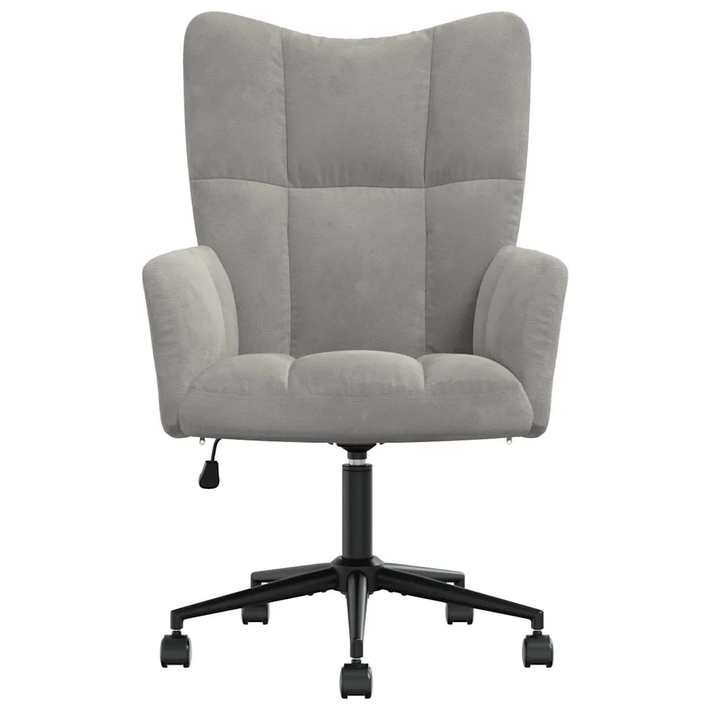 Sedia Relax Grigio Chiaro in Velluto 328172
