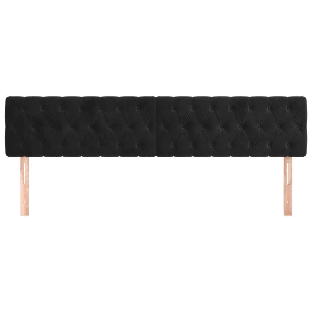 Testiera | Testata Nera 180x7x78/88 cm in Velluto