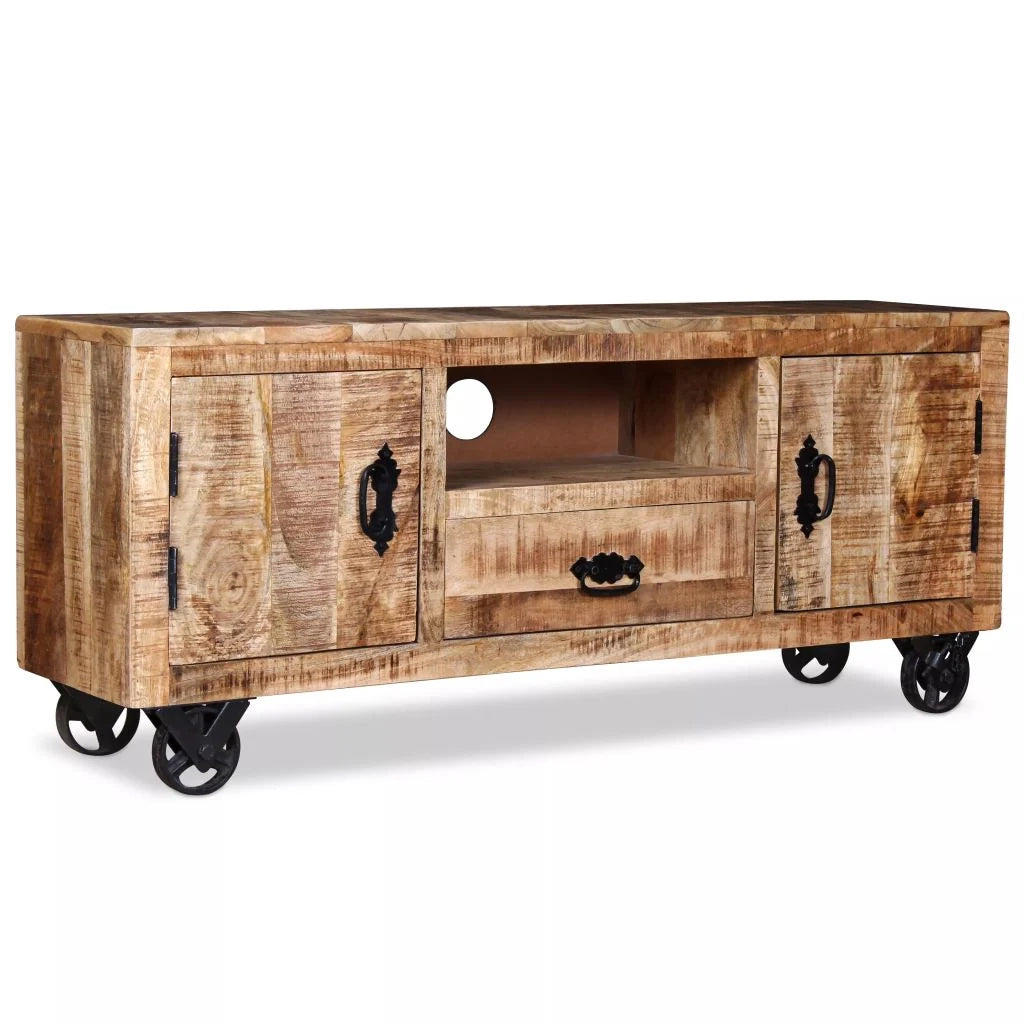 Pratico mobile porta TV/credenza di design in legno di mango grezzo 120 cm 2502131