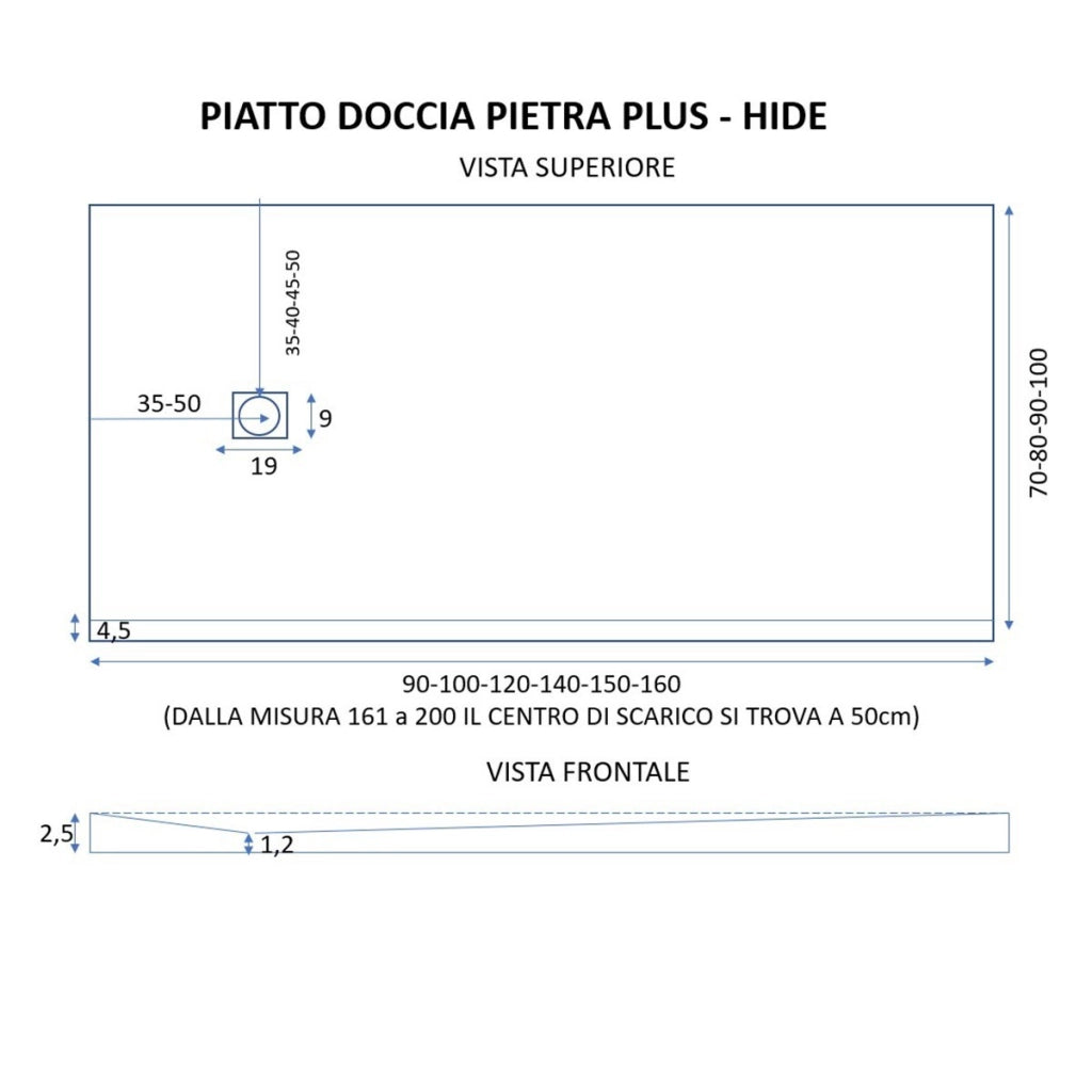 Piatto doccia in marmoresina crema effetto pietra cemento passion, misura 80x110