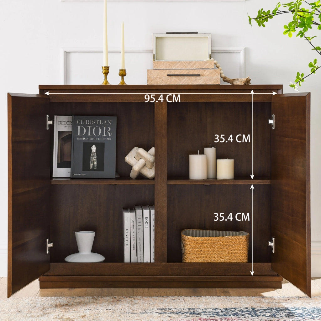 SIDEBOARD con 2 aperture per prese 99x23,5x82,3 cm MDF color noce