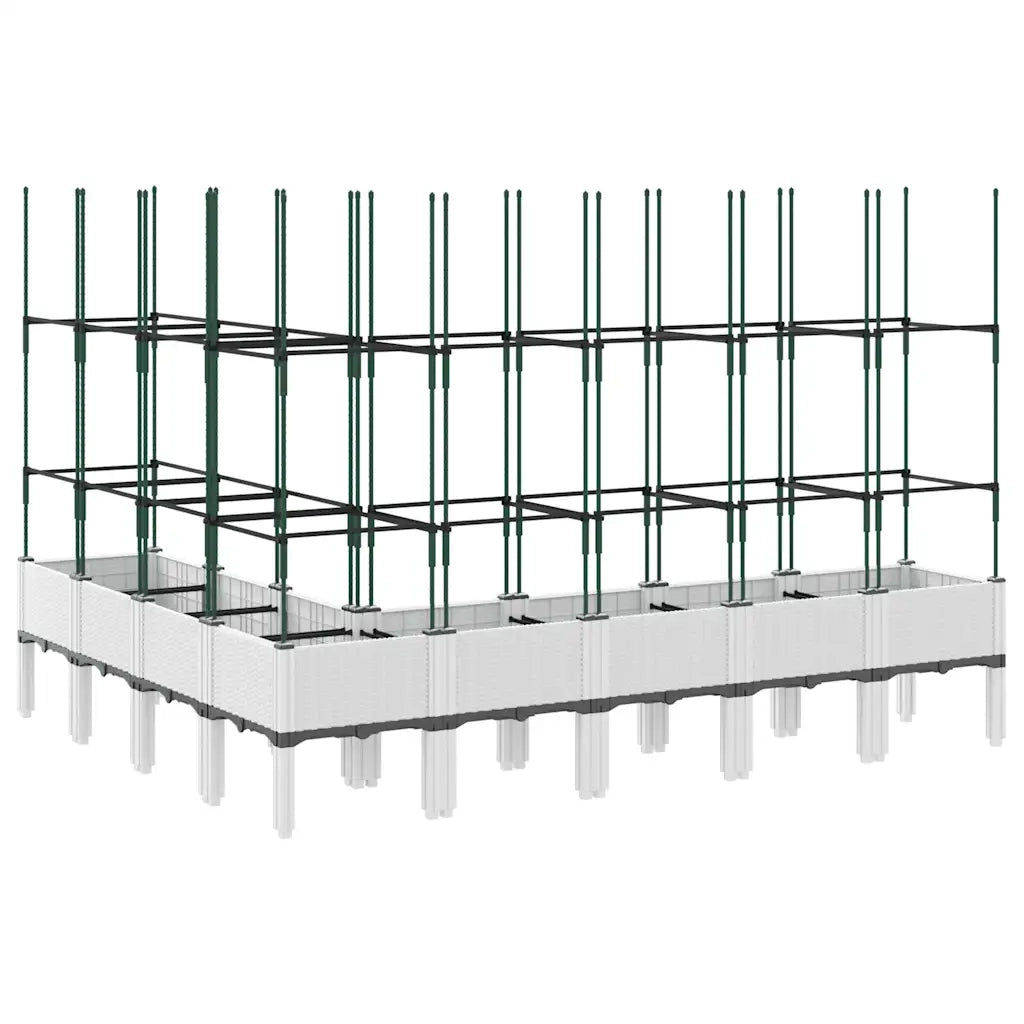 Fioriera da Giardino con Traliccio Bianco 200x160x142,5cm in PP 367974