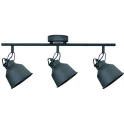 Lampada parete/soffitto orientabile 3 luci nera E14 Polux