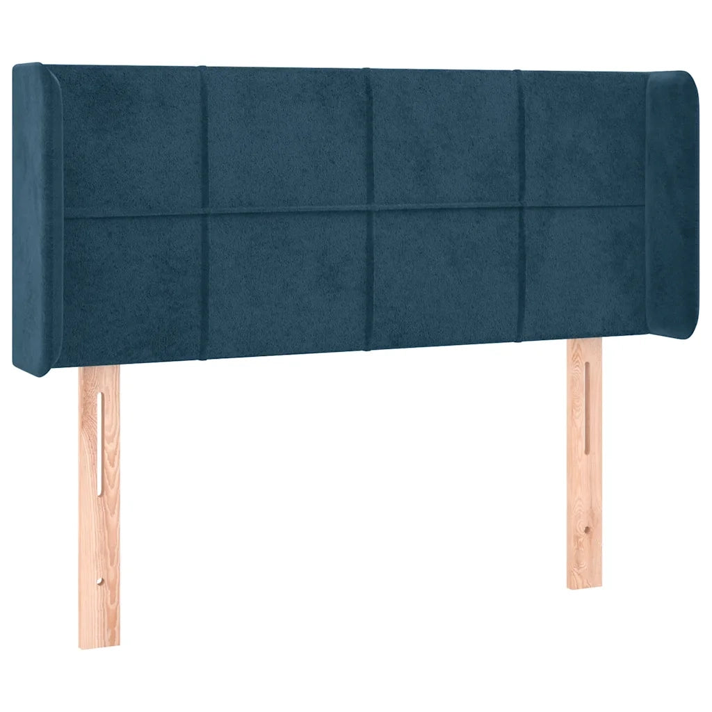 Testiera | Testata ad Orecchio Blu Scuro 103x16x78/88 cm in Velluto