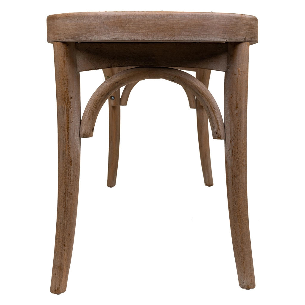 Sgabello in legno e rete marrone 110x37x47h