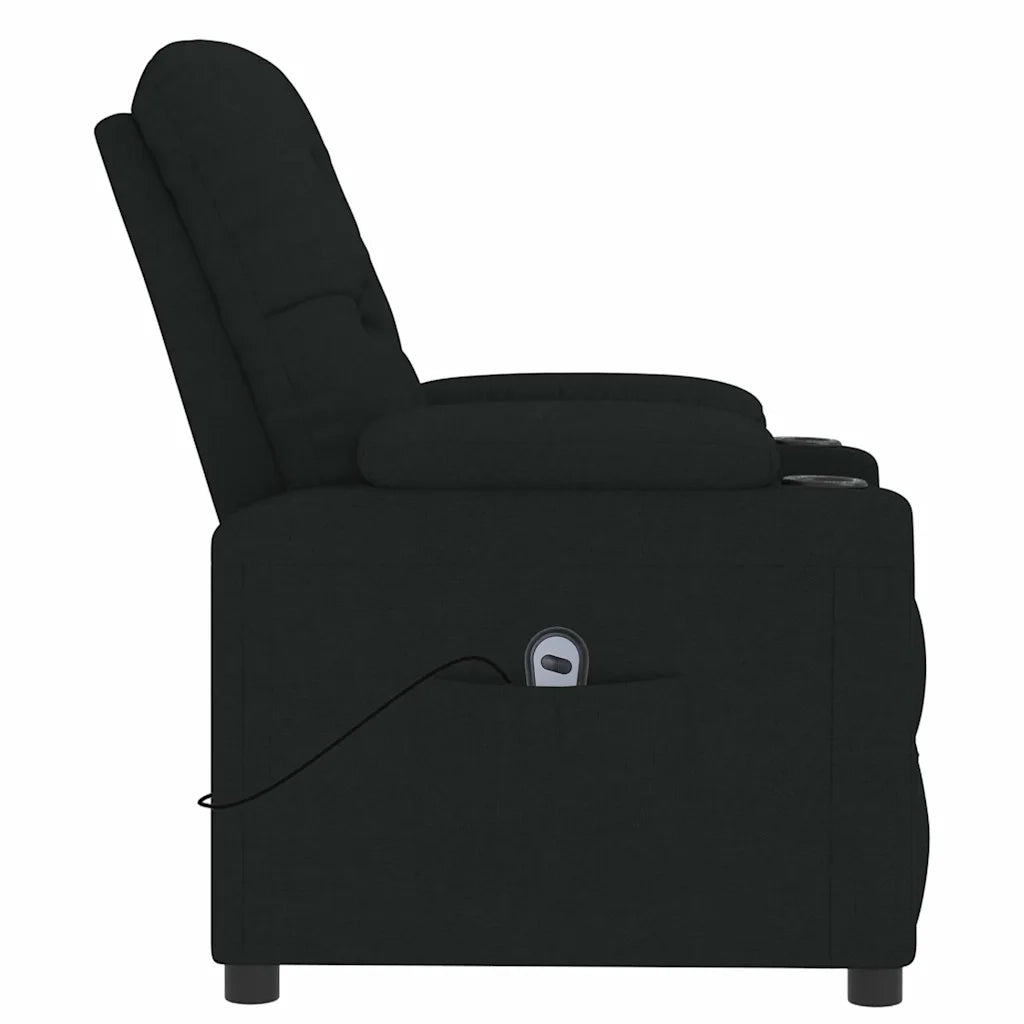 Poltrona Elettrica Reclinabile-Divano Sedia Nera in Tessuto 410855