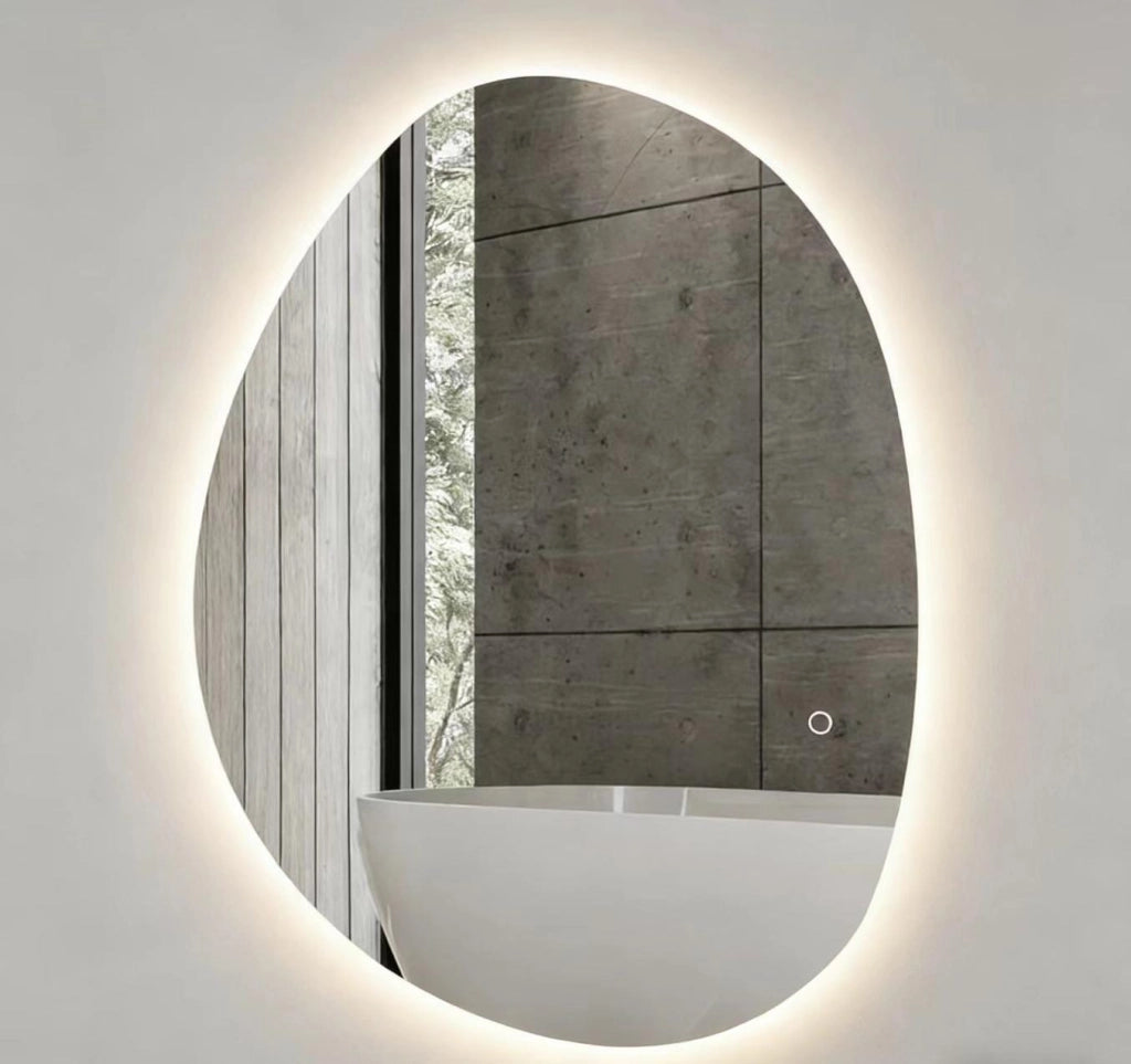 Specchio da bagno con LED regolabile, vetro temprato, 80x5x60 cm, colore argento